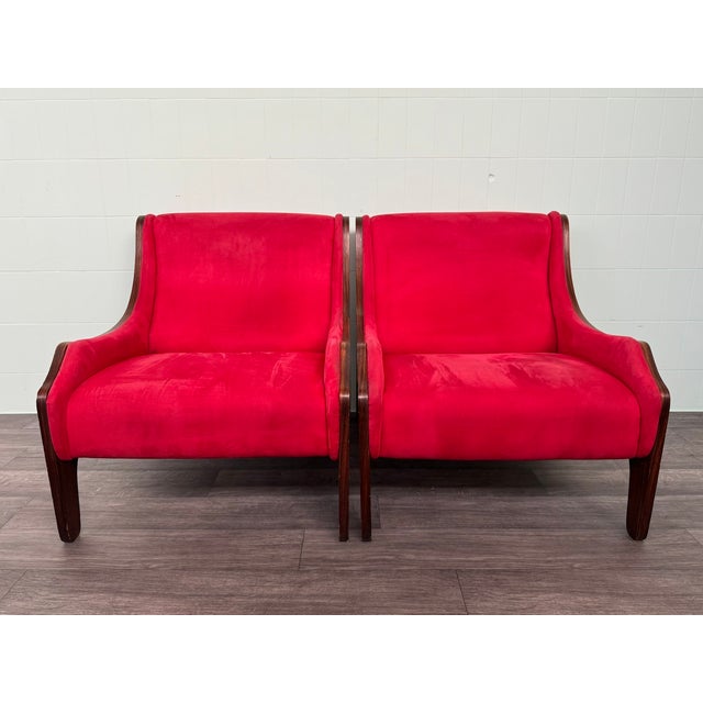 Wood Rosewood Armchairs in the style of Zanuso for Arflex, 1960s, Set of 2 For Sale - Image 7 of 18
