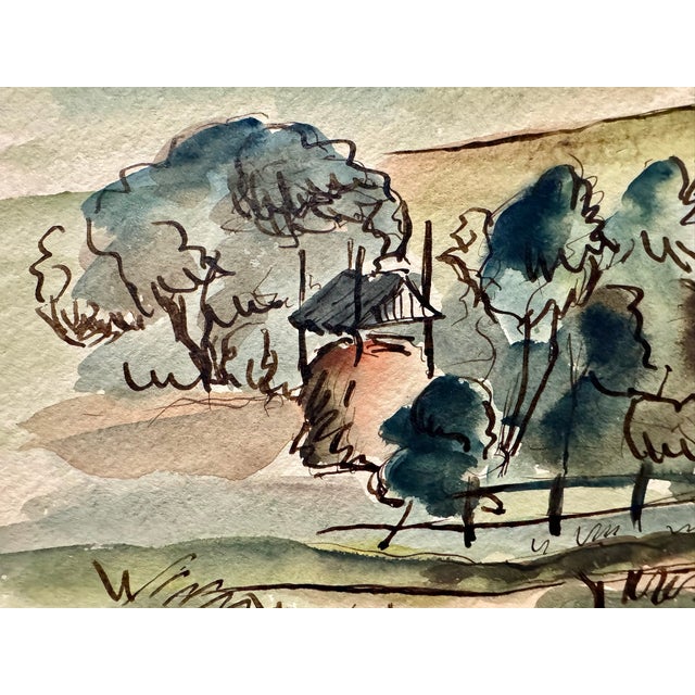 Original watercolor on paper by Henry Emil Salloch, also known as Heinz Emil Salloch, the German-born American artist and...