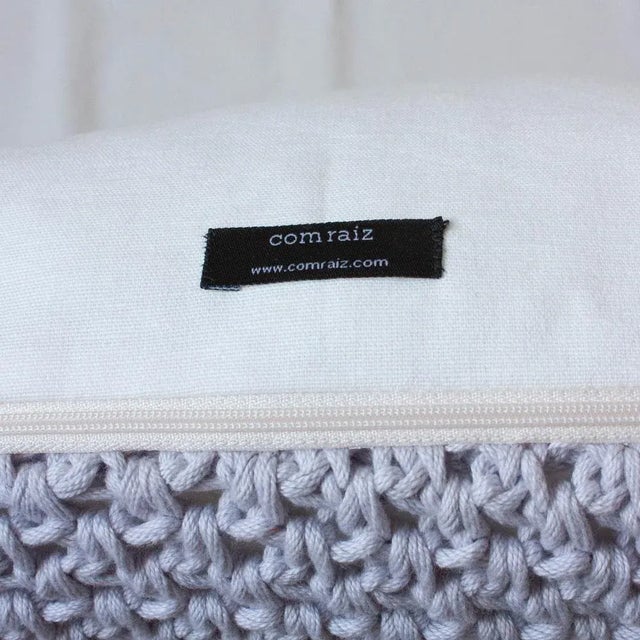 Early 21st Century Handmade Crochet Textures Pillow Pastel Lilac by Com Raiz For Sale - Image 5 of 7