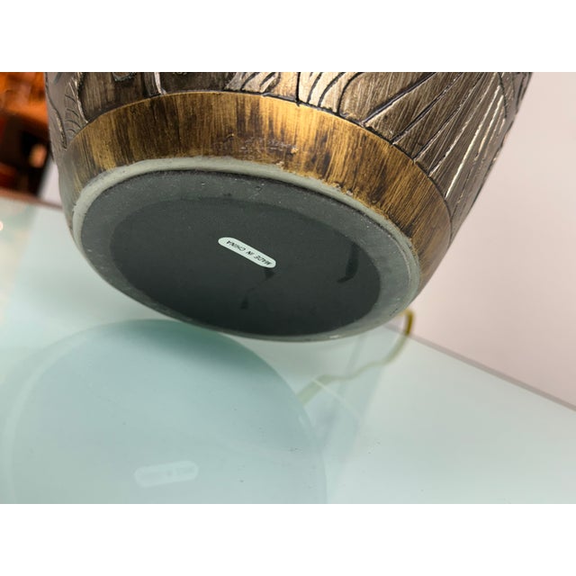 Gilded Botanical Relief Table Lamp For Sale - Image 12 of 12
