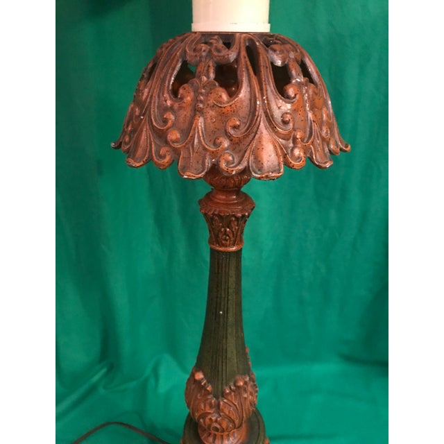 Mid-Century Burnt Orange Ceramic Circus Table Lamp & Shade ...