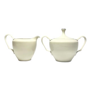 Lenox “Montclair” Bone China Creamer & Sugar Bowl Set For Sale