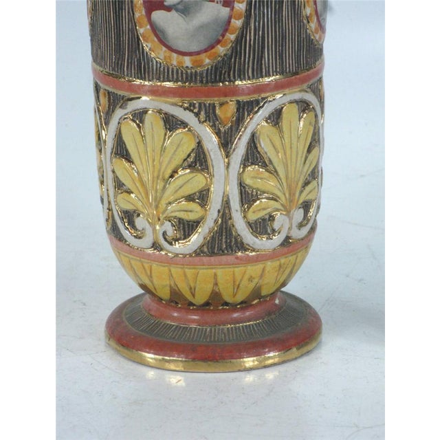 This Pitcher Jug is a beautifully hand-made piece of Italian pottery, featuring a unique transfer image of a bust...