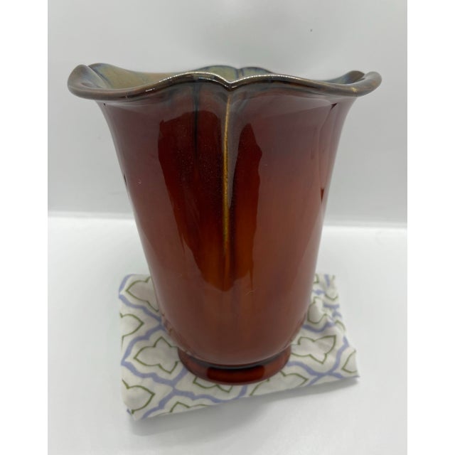 Contemporary 1932 Rookwood Coromandel Squeeze Bag Drip Vase #6314 For Sale - Image 3 of 9