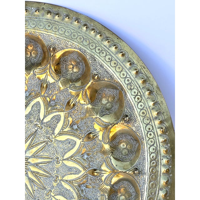 Moroccan Moroccan Brass Hanging Tray For Sale - Image 3 of 5