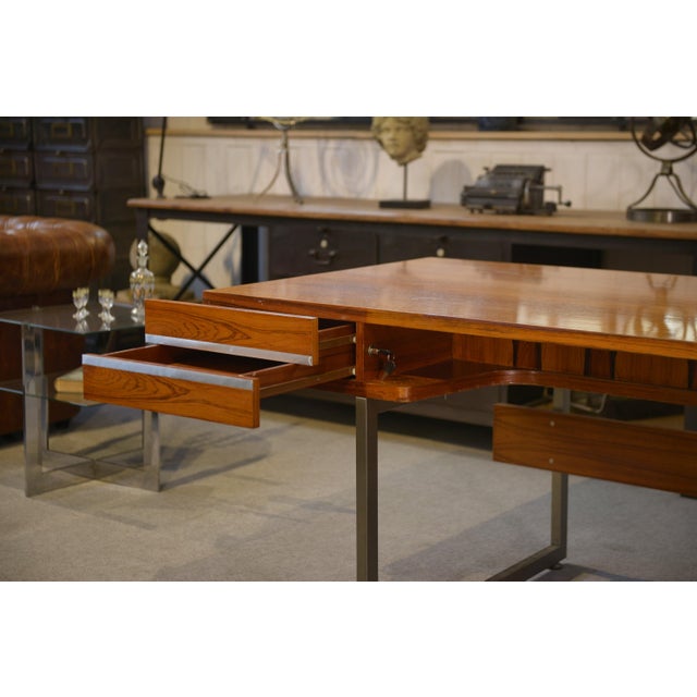 Wooden Minister's Desk by Claude Gaillard and Henri Lesetre for Ligne Roset, 1970s For Sale - Image 10 of 16