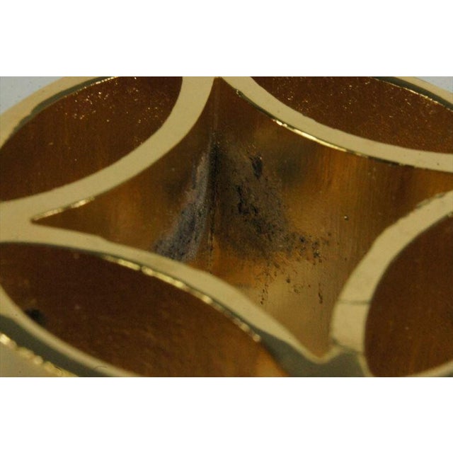 Japanese 24k Gold Plated Bonsai Ikebana Gardening Metal Scissors Kenzan Wood Box Tea Ceremony For Sale - Image 13 of 14