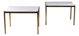 Coffee Tables in Marble and Brass by Osvaldo Borsani for Tecno, Set of 2
