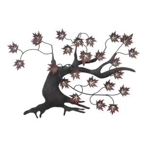Vintage Metal Maple Tree Wall Sculpture