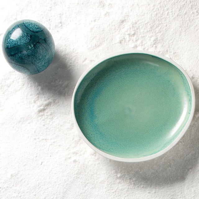 Teal Jamie Young Cosmos Glass Balls in Teal - Set of 2 For Sale - Image 8 of 12