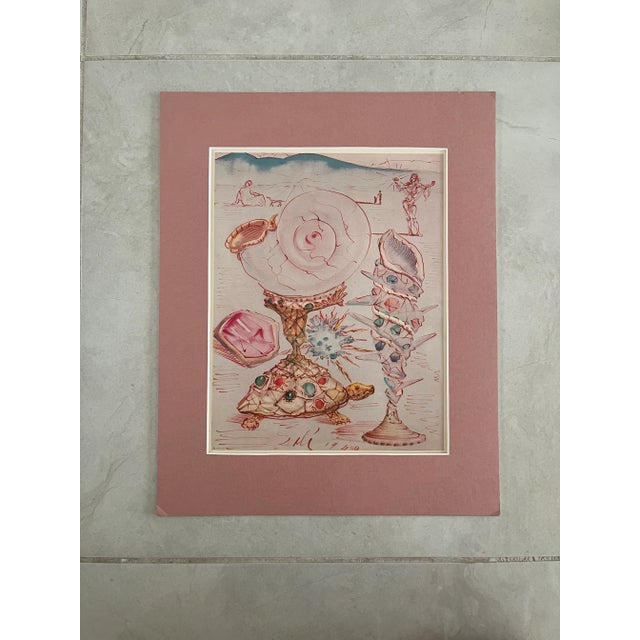 A rare original First Edition period large offset lithograph print after original "Turtle and Jewels" watercolor by...