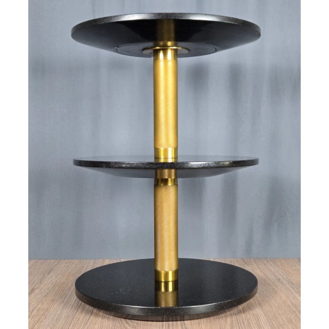 2020s Wyman End Table by Theodore Alexander for Ralph Lauren, Black Marble & Brass For Sale - Image 5 of 14
