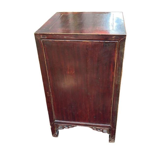 Chinese Antique Pair of Mahogany Lacquer Cabinets For Sale - Image 4 of 10