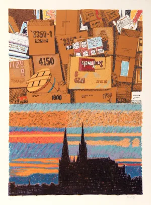 Howard Kanovitz, "The Ground Above Us," Lithograph