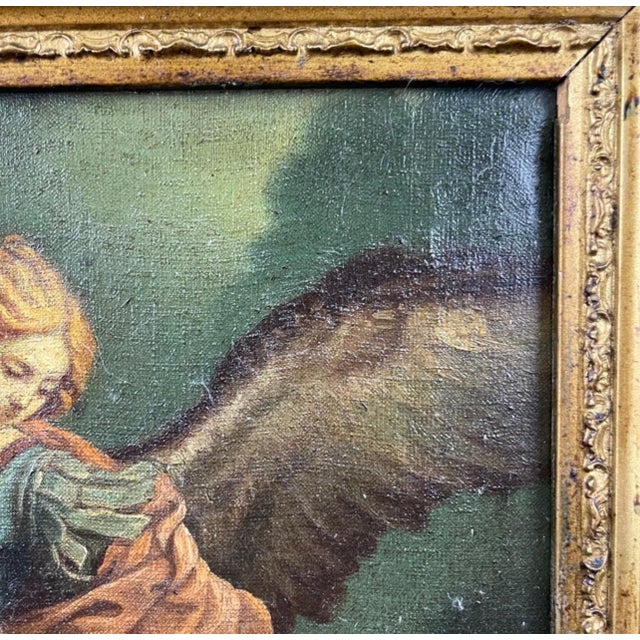 Textile After Guido Reni, "The Archangel Michael Defeating Satan" Oil on Canvas Painting For Sale - Image 7 of 12