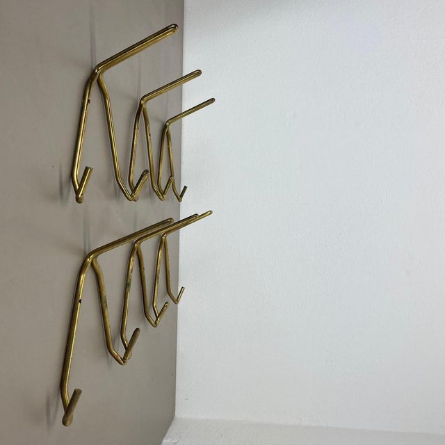 Large Brass Coat Rack with Hooks in the style of Auböck, France, 1950s For Sale - Image 13 of 18