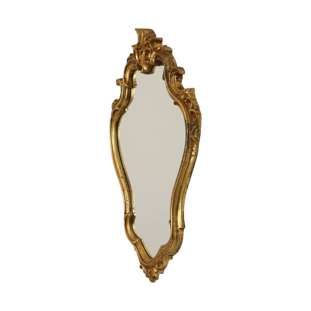 Baroque French Gold-Leaf Gilded Mirror with Crest For Sale - Image 5 of 16