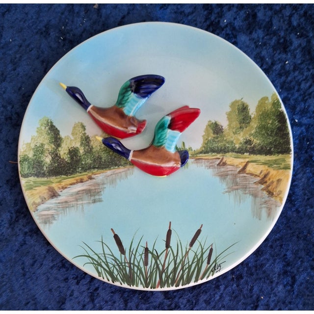 Ceramic Mid-Century Modern French Ceramic Wall Plate by Ferlay for Vallauris, 1965 For Sale - Image 7 of 7