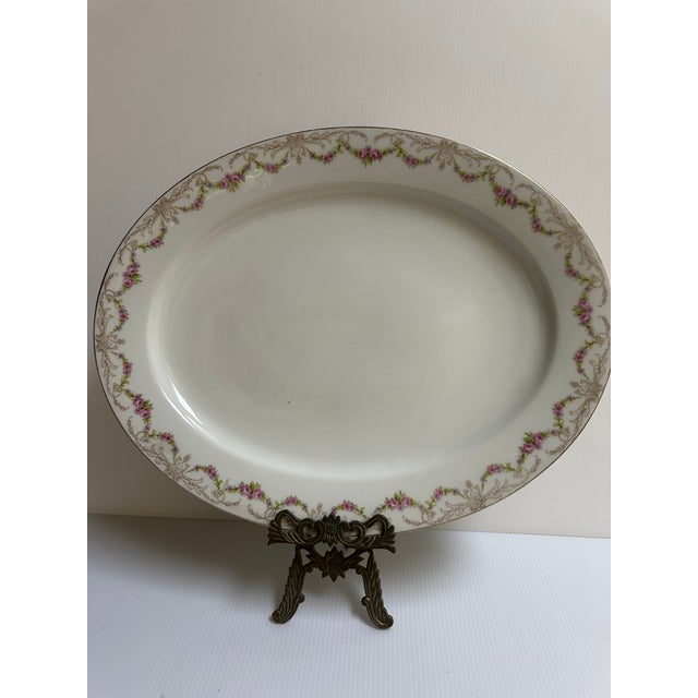 Antique Late 19Th Century Limoges France Bawe Dotter Elite Co. Serving Platter 16" X 12" Floral Gold Trim For Sale - Image 18 of 18