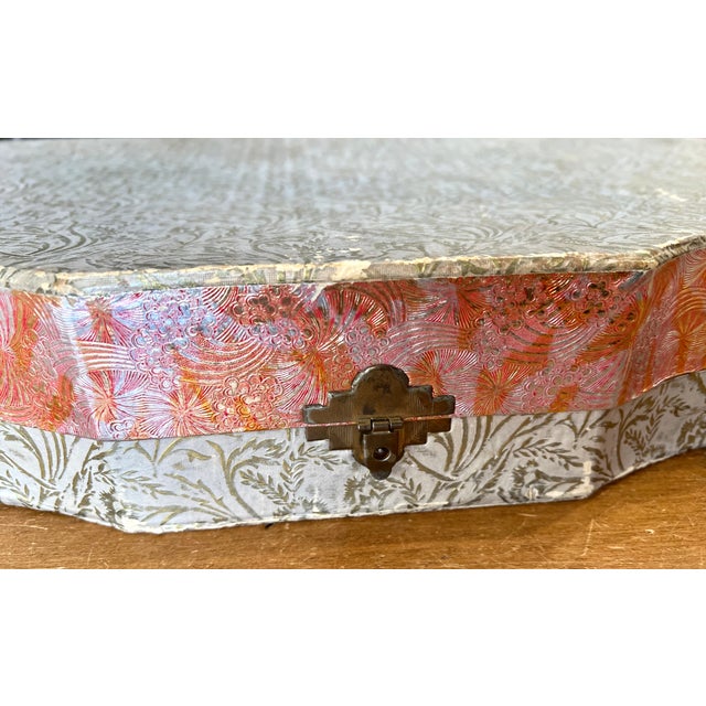 Gorgeous vintage vanity set with its original satin lined display case. Floral enamel & gold detailing. Includes a hand...