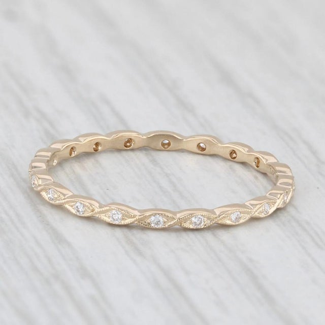 2020s New Beverley K Diamond Eternity Ring 14k Yellow Gold Stackable Wedding Band For Sale - Image 5 of 8