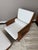 Mid-Century Modern Vintage Cane Chair and Ottoman Set For Sale - Image 3 of 12