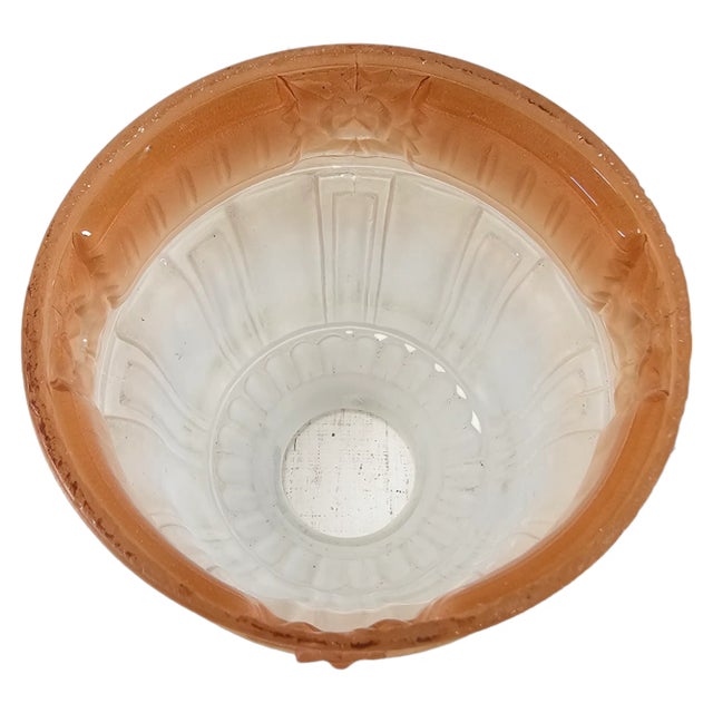 Tramp Peach Frosted Glass Lamp Shade For Sale - Image 4 of 5