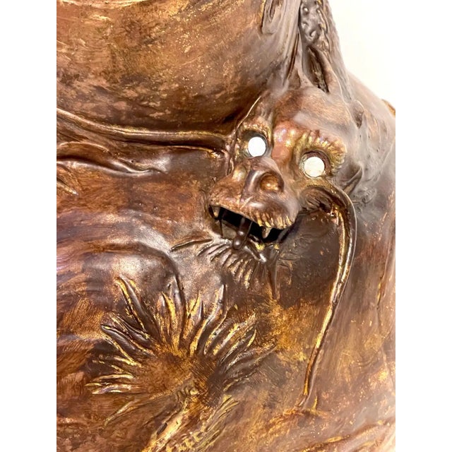 Late 19th Century Late 19th Century Japonisme Dragon Motif Copper Clad Vase by Bretby Pottery For Sale - Image 5 of 8