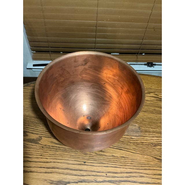 Metal Large Vintage Copper Bowl/Vessel For Sale - Image 7 of 12