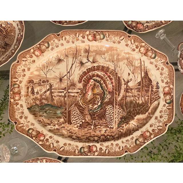 Cream Vintage Johnson Brothers His Majesty Large Turkey Platter For Sale - Image 8 of 8