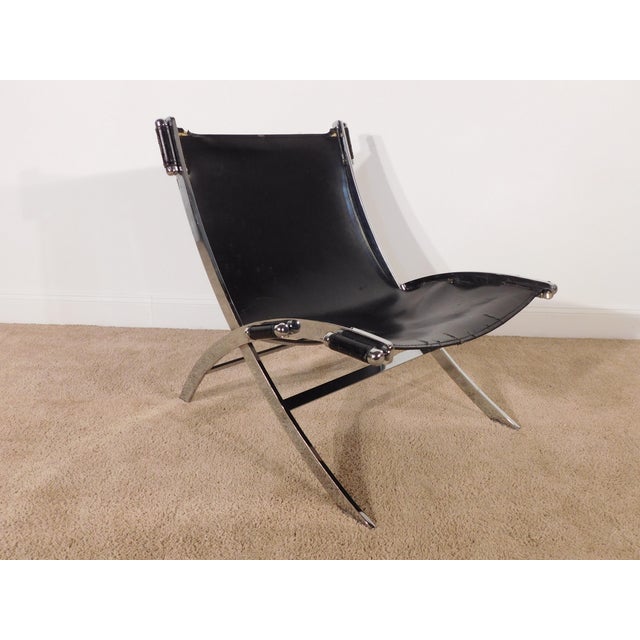 Leather Scissor Chair by Antonio Citterio for Flexform Italia, Circa 1980s For Sale - Image 9 of 18