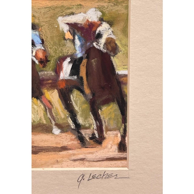 Finish Line, Circa 2009 by Ginger Lecher | Pastel Horses racing towards the finish line. For Sale - Image 4 of 4