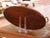 Brown Mid-Century English Burl Walnut Oval Serving Tray With Brass Handles For Sale - Image 8 of 9