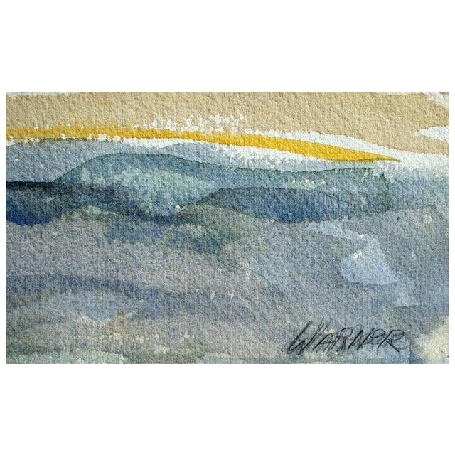 American California Seascape, Botanical Study - Double Sided Mid Century Watercolor by Doris Warner For Sale - Image 3 of 6