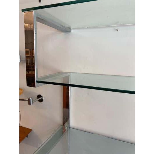 Tri-Mark Chrome and Glass Shelf from the mid 1970's. Zig-Zag design mounts easily to a wall and is very solid! Overall...