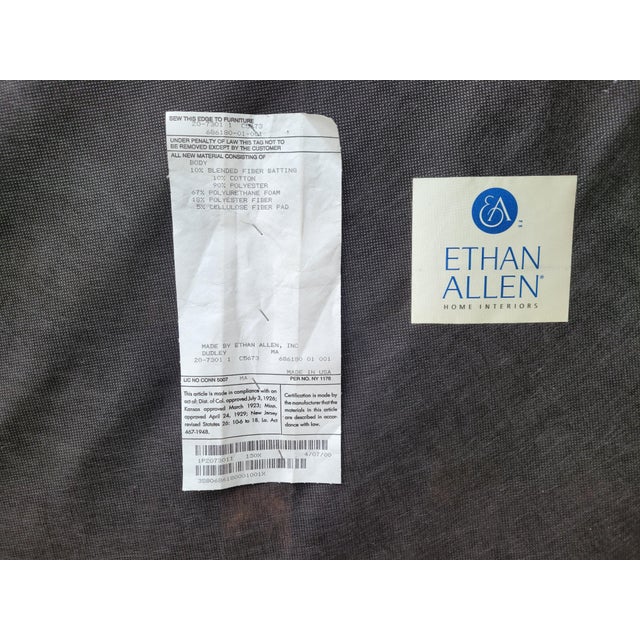 Brick Red Ethan Allen Fully Upholstered Seating Ottoman For Sale - Image 8 of 8