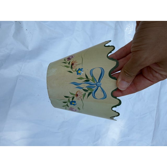 Metal Vintage Scalloped Toleware Planter by Jane Keltner For Sale - Image 7 of 7