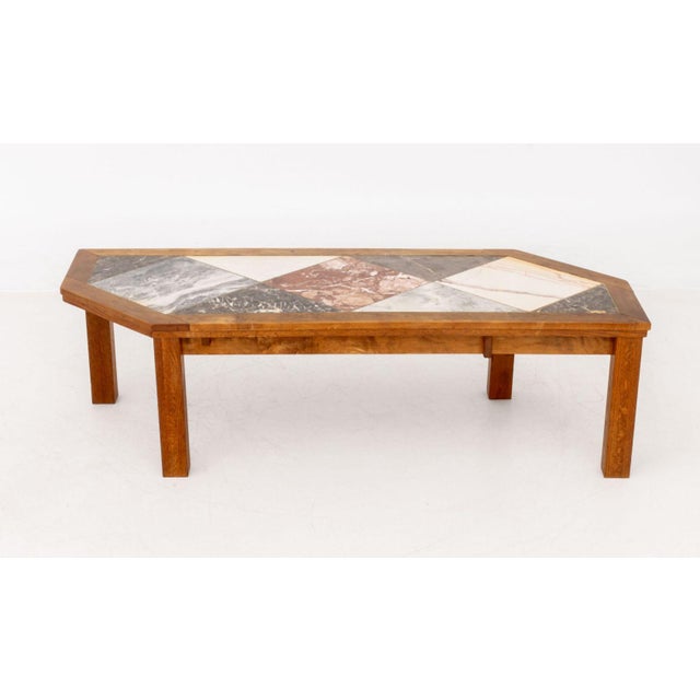 Mid-Century Modern Modern Asymmetrical Marble Top Coffee Table For Sale - Image 3 of 9