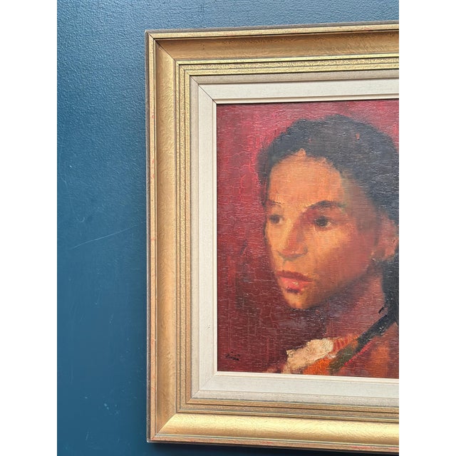 Mid-Century Modern Hilding Rösiö, Spanish Girl, 1960s, Oil on Canvas, Framed For Sale - Image 3 of 18