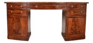 Antique English Georgian Flame Mahogany Bow Front Sideboard, Circa 1820