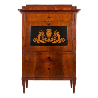 19th Century French-Polished Mahogany Secretary Desk For Sale