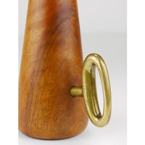 Mid-Century Straw Holder & Corkscrew in Walnut & Brass attributed to Carl Auböck, Austria, 1950 For Sale - Image 11 of 17