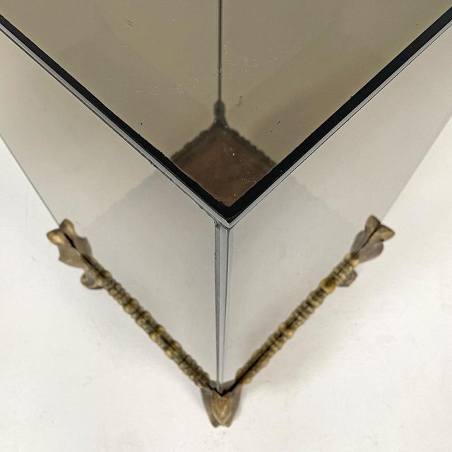 Brown Italian Modern Golden Wood and Grey Glass Coffee Tables, 1970s, Set of 2 For Sale - Image 8 of 18