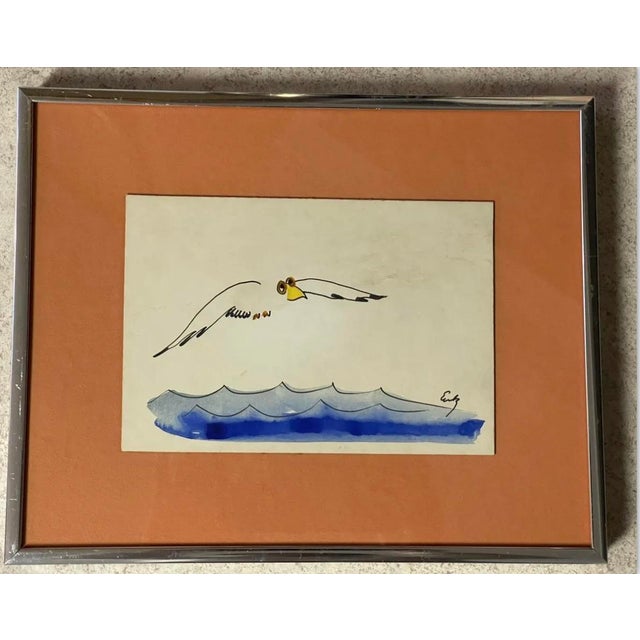 Contemporary 1970s Pair (2) Original Watercolors of Barbara Entz Signed and Framed For Sale - Image 3 of 8