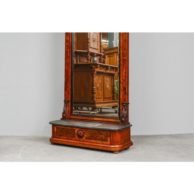 Antique Wall Mirror in Walnut, 1800s For Sale - Image 11 of 14