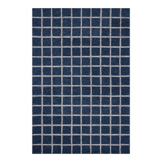 Chris Loves Julia x Loloi Polly Navy / Silver 7'-9" x 9'-9" Area Rug For Sale