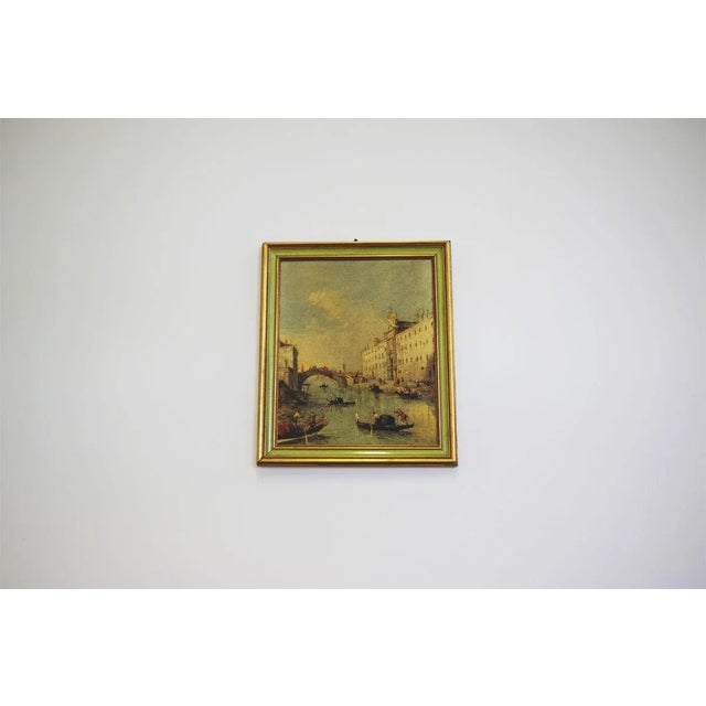 Canvas Landscape Representation of Venice, 1960s, Set of 2 For Sale - Image 8 of 17