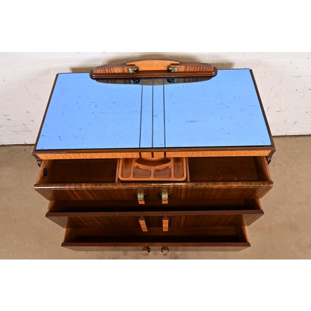 Brown Leo Jiranek for Grand Rapids Furniture Art Deco Walnut and Burl Wood Dresser, 1930s For Sale - Image 8 of 17