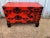 Mid 20th Century Vintage Asian Style Red Painted Iron Mounded Campaign Cedar Type Chests. A Pair For Sale In Washington DC - Image 6 of 12