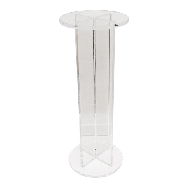 Lucite Round High Pedestal - Floor Sample For Sale